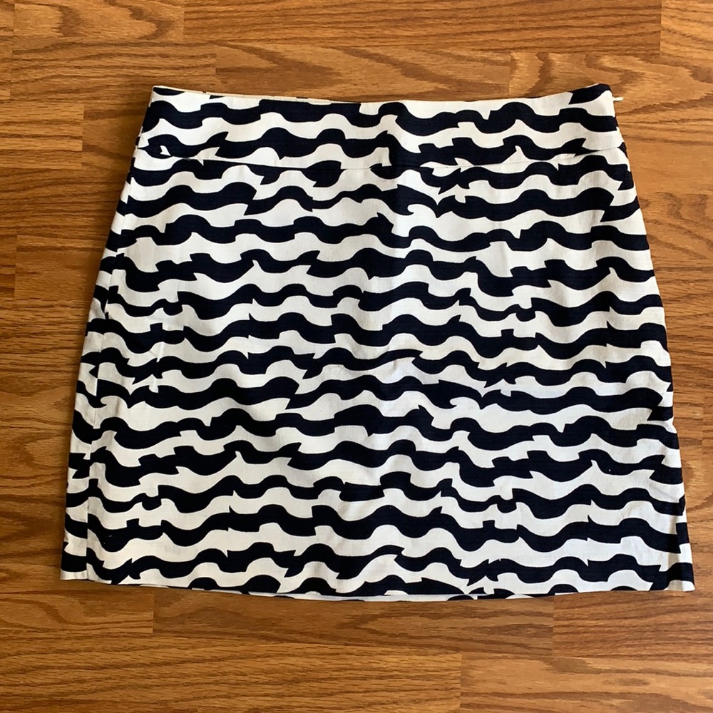 LOFT Navy Blue Striped Skirt